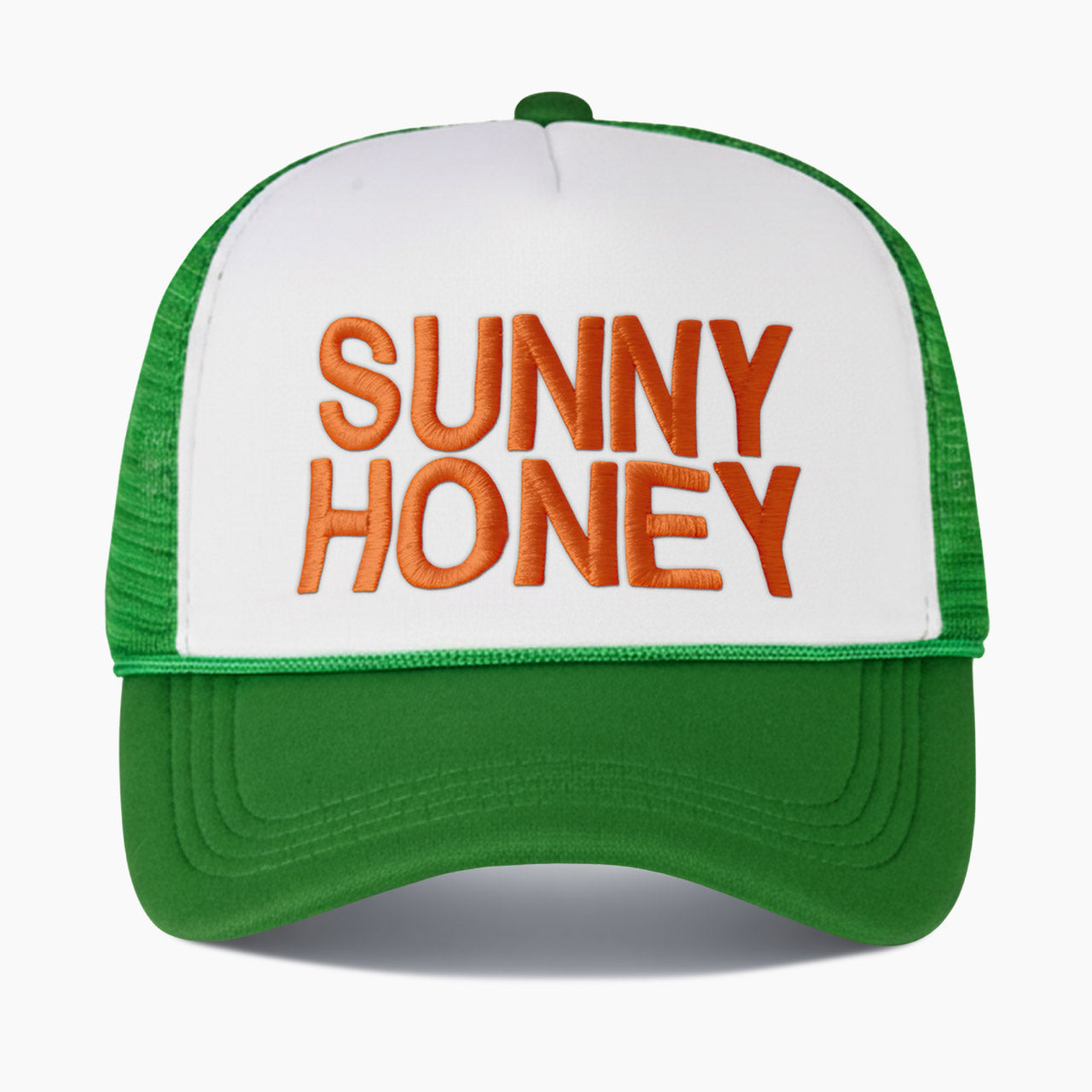 Embroidered Sunny Honey Colorblock Trucker Hat