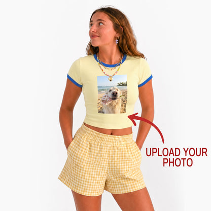 Custom Personalized Text Photo Ringer Tee Jellypine